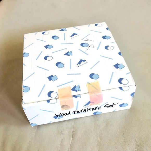 NEW Miniature Wood Table and Tea Set ~ Vintage - Picture 7 of 8